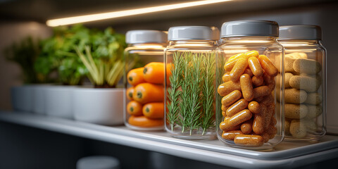 Innovative food technology for alternative proteins in sustainable diets kitchen photography modern environment close-up view
