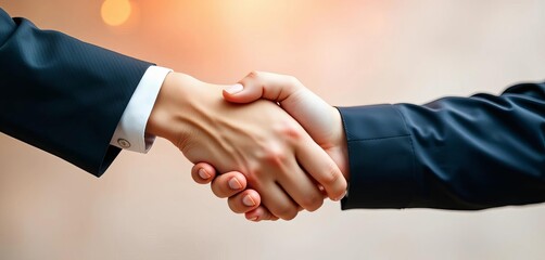 Obraz premium Successful business partnership, handshake signifies agreement, strategy, partnership
