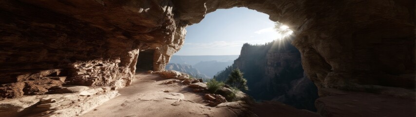 Obraz premium Cave viewpoint hdr panorama nature landscape