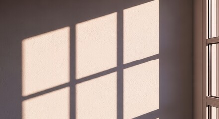 Window Shadow on Textured Wall, Sunlight, Abstract Background