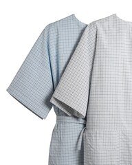 Two light patterned gowns isolated on pure studio shot