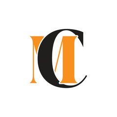 MC letter logo template, MC letter logo design