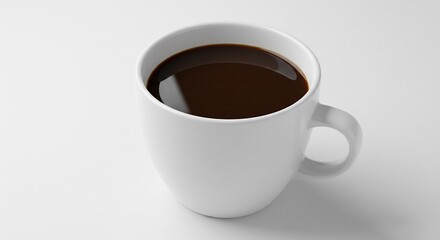 Obraz premium Caf� noir intense lumi�re douce tasse blanche simple. AI Generated