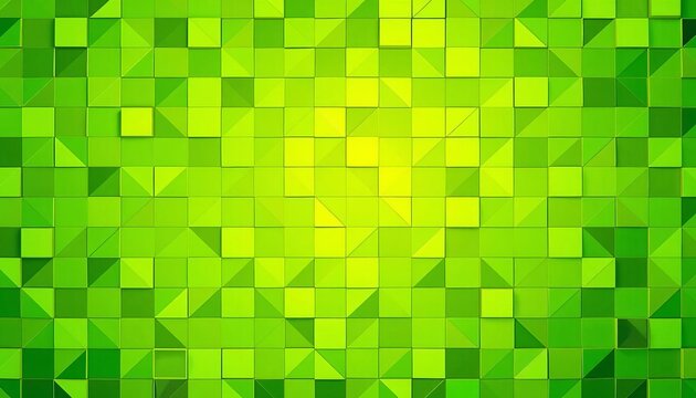 Abstract green mosaic tile background texture  Geometric shapes, vibrant hues,  triangles,   blocks