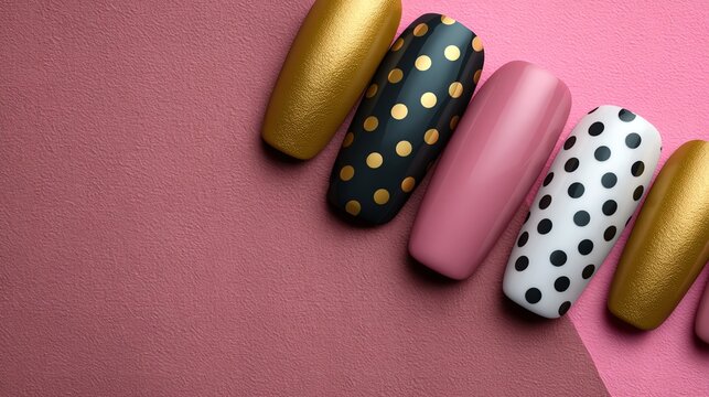 Advertising gel nail mockup with stylish layout, polished cosmetic design