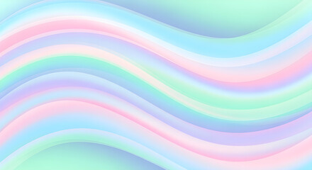 Pastel Waves Abstract Background in Blue, Pink, Green, and Purple | Soft Gradient Color Swirls for Beauty, Fashion, and Web Design