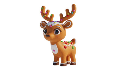 christmas reindeer with red ribbon