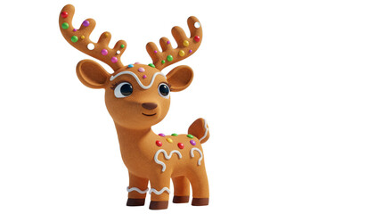 christmas reindeer with red ribbon