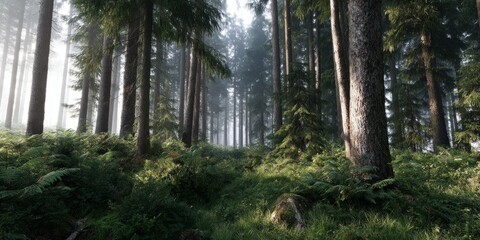 Obraz premium Forest serenity hdr panorama nature landscape