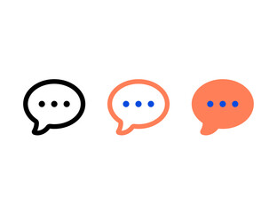 Three Speech Bubble Icons with Ellipsis Dots