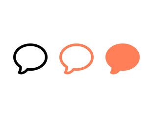 Three Speech Bubbles Outline Outline with Fill and Solid Fill