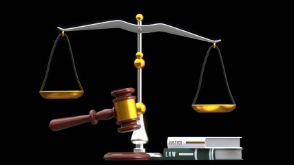 3D Animation of Law and justice | Alpha Channel