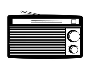 Fototapeta premium retro radio isolated illustration on white