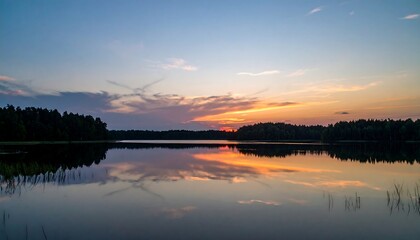 Fototapeta premium Serene lake sunset (1)