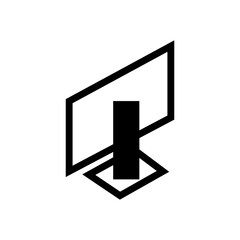 vector illustration of  a rear monitor