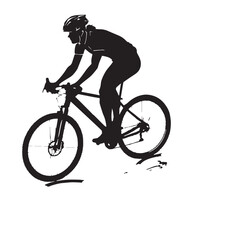 Black cycling Silhouette Vector, High Quality Illustration on White Background