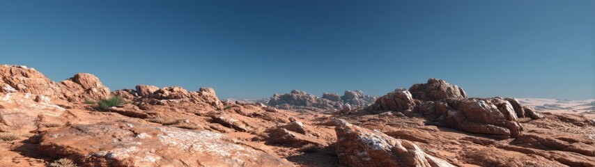 Fototapeta premium Stunning hdr panoramic view of rugged rock formations in nature's landscape