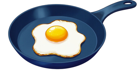 fried egg on a frying pan