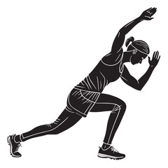 Black fitness Silhouette Vector, High Quality Illustration on White Background