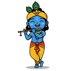 Obraz premium Vector of Hindu Goddess Khrisna