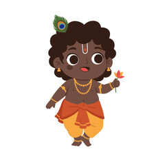 Naklejka premium Vector of Hindu Goddess Khrisna
