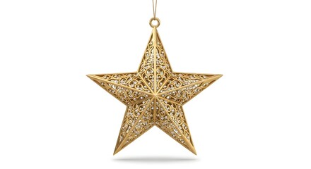 Obraz premium Gold Filigree Star Christmas Ornament Elegant Holiday Decoration