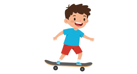 Happy Boy Riding a Skateboard detailed illustration featuring design, graphic, leisure, activity, happy, outdoor concept design for modern