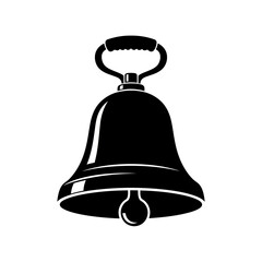 Classic black bell with a handle and clapper isolated on white background