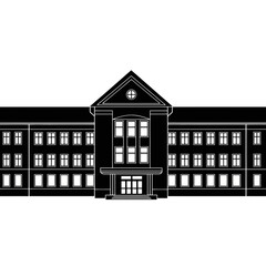 Classic building facade silhouette with rows of windows