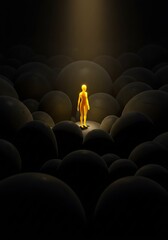 Obraz premium Golden Hour Illumination: A 3D Render