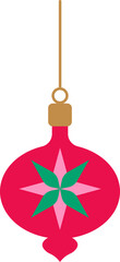 Geometric Pink and Green Christmas Ornament
