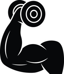 Dumbbell Curl Icon &ndash; Strong Arm, Bicep Workout and Strength Training Symbol