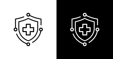 Insurtech White Icon Set Design	