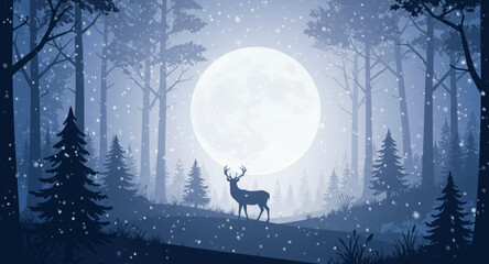 deer in winter forest