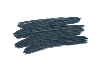 Wide dark blue acrylic paint brush stroke with visible bristle texture isolated on transparent background