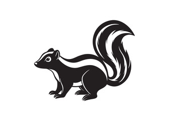 Wild skunk silhouette animal isolated simple black vector icon.