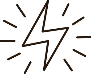 Lightning icon is glowing on a transparent background.