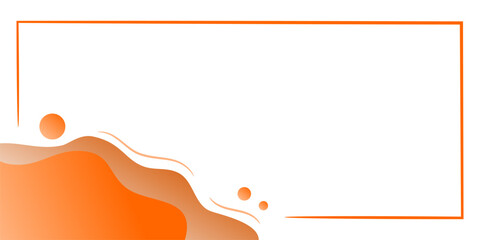 Orange fluid abstract frame background, Minimal wave orange template design