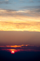 colorful dramatic sky with cloud at sunset