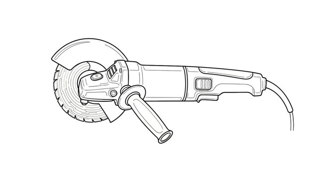 black and white angle grinder tool clip art preview