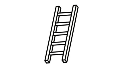 Simple black and white line art icon of a ladder, symbolizing steps to success, progress, and climbing towards a goal or opportunity