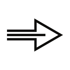 Arrow icon with lines pointing right