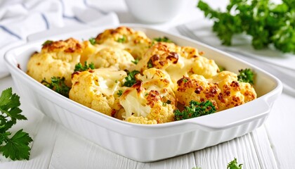 Delectable Baked Cauliflower with Melted Cheese