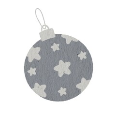 Fototapeta premium Christmas gray ball for winter season item, sticker, sign or icon.