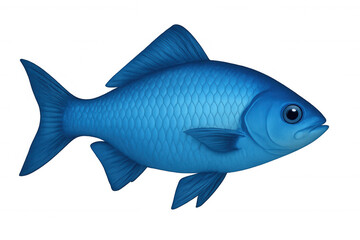 Realistic blue fish swimming, perfect for marine life projects, with transparent background for easy integration