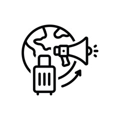 Black line icon for tourism promotion