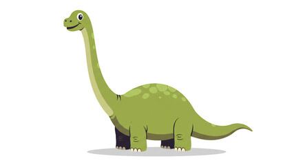 Fototapeta premium Adorable Cartoon Brachiosaurus Dinosaur Illustration illustration featuring herbivore, cute dinosaur, brachiosaurus, nature, dinosaur, animal concept design