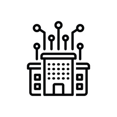 Black line icon for digital infrastructure