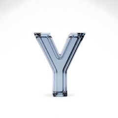 Glass Letter Y: Elegant and Crystalline Design