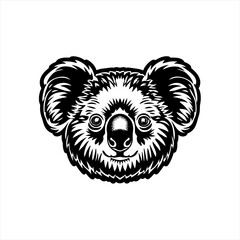 Obraz premium Stylized Black and White Koala Face Illustration 2.